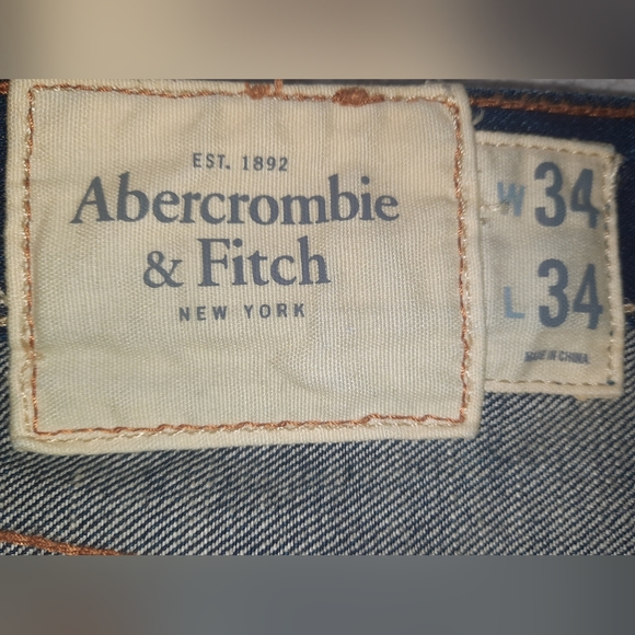 Abercrombie & Fitch 34x34 Men’s Dark Blue Jeans - Picture 4 of 5